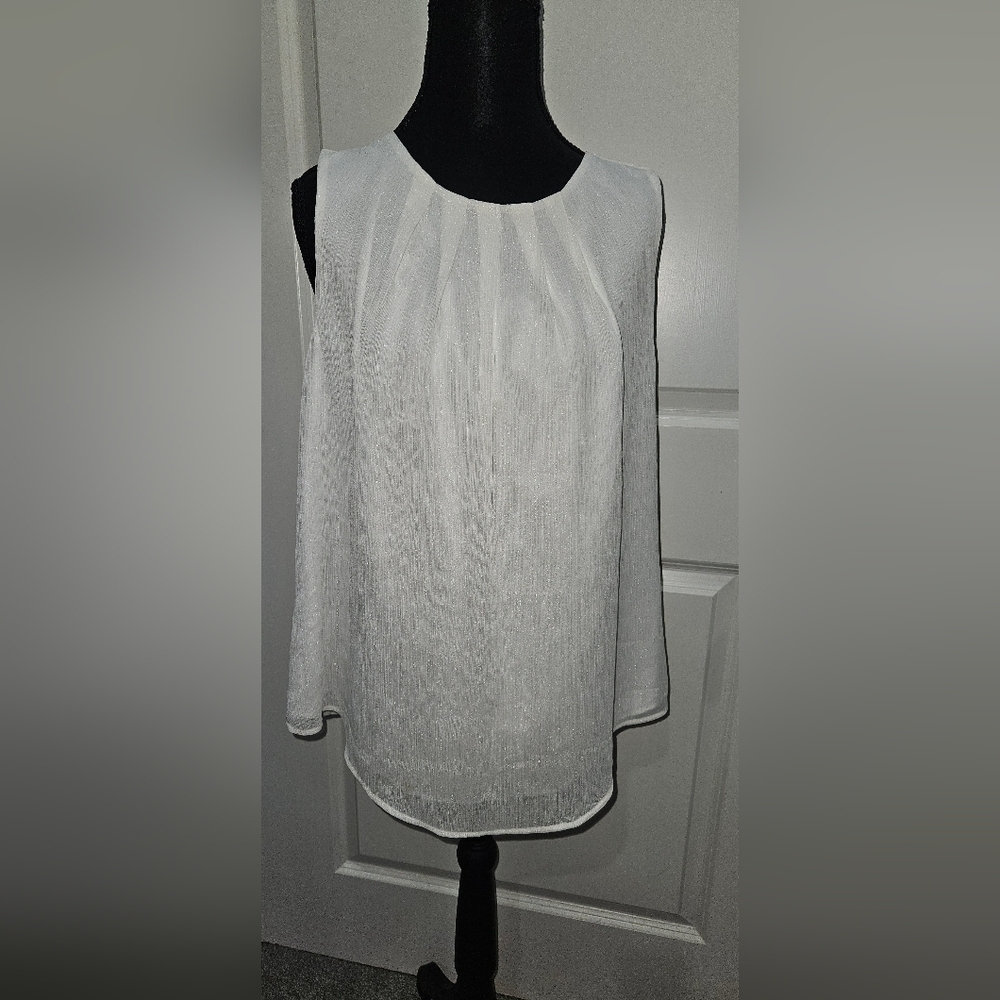 Worthington Ivory Shimmering Sleeveless Blouse
